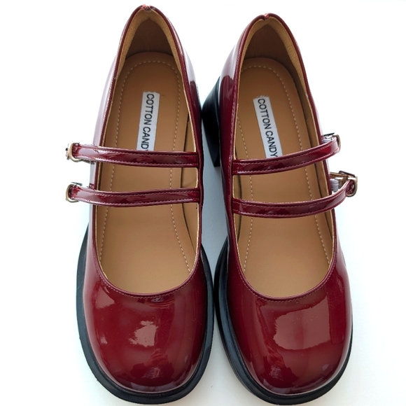 Cotton Candy Red Burgundy Mary Jane Shoes Size 7 (240) - Picture 1 of 4
